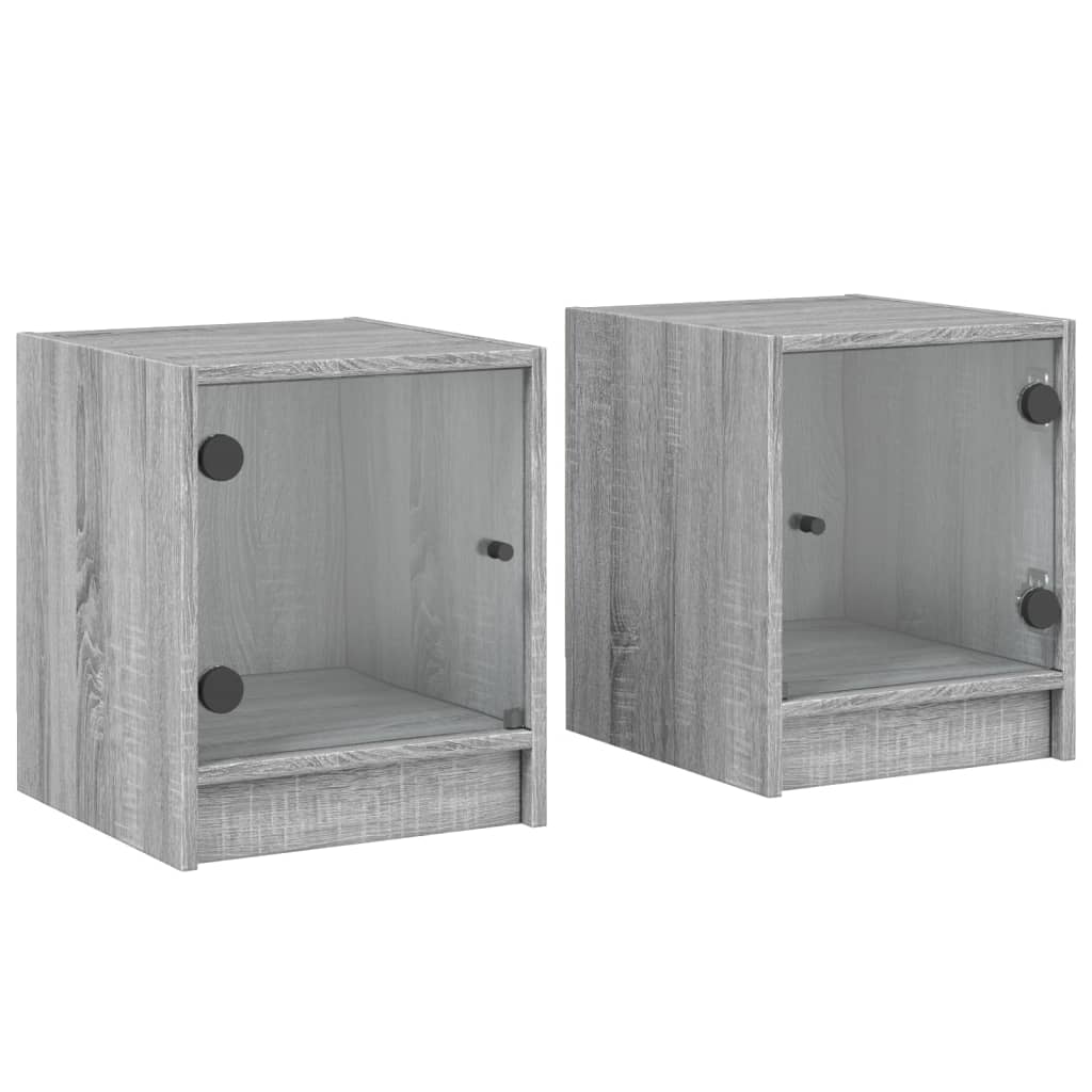 Tables de chevet et portes vitrées 2pcs sonoma gris 35x37x42cm Tables de chevet vidaXL   