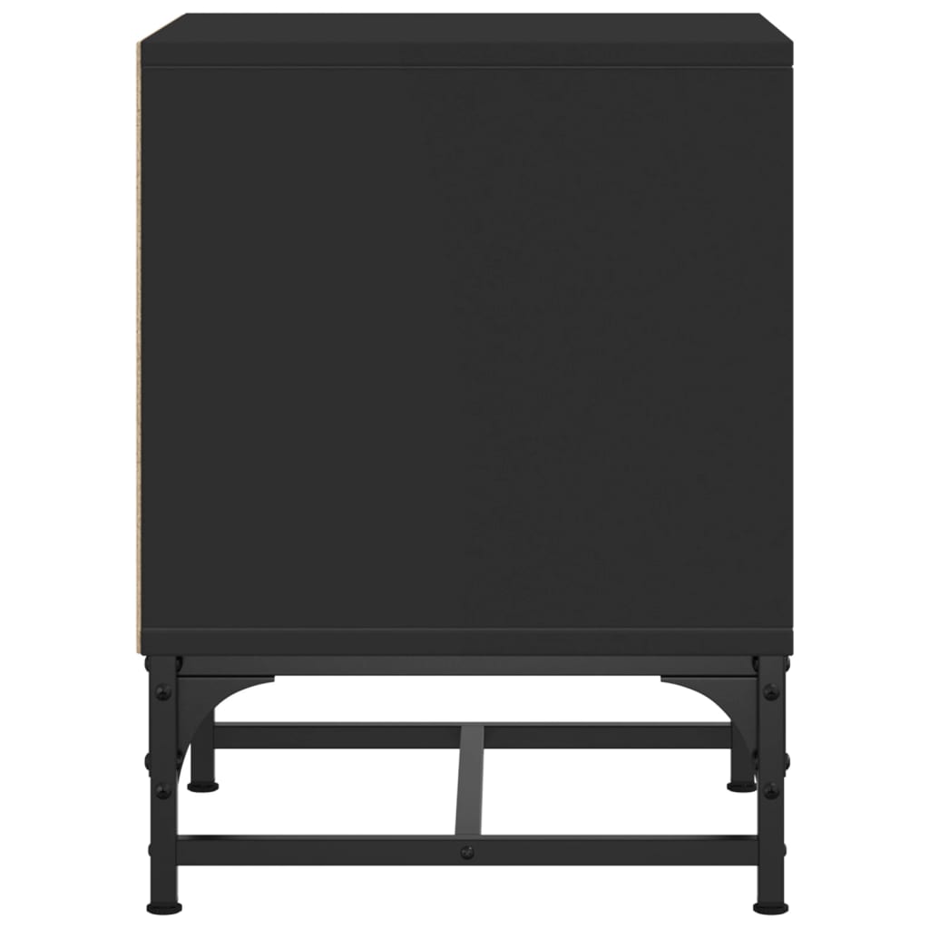 Tables de chevet avec portes en verre 2 pcs noir 35x37x50 cm Tables de chevet vidaXL   