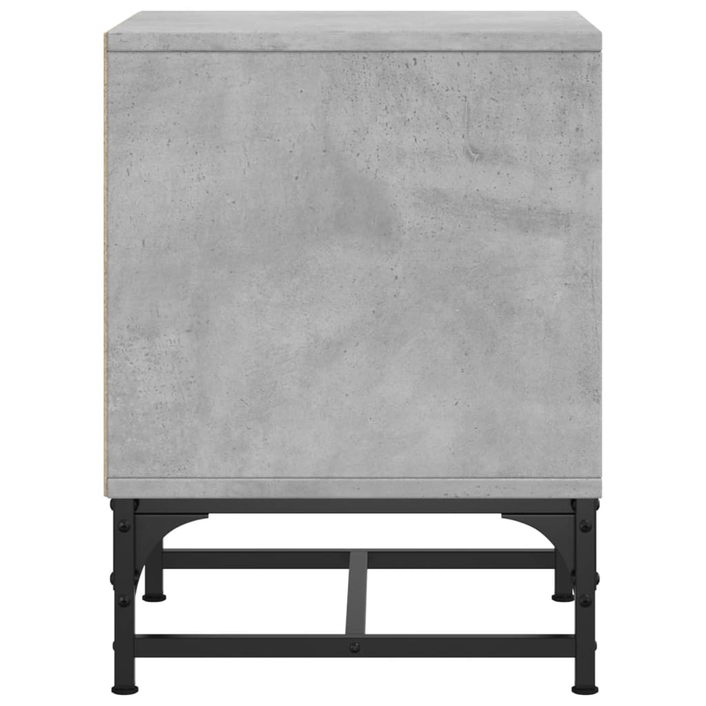 Table de chevet avec porte en verre gris béton 35x37x50 cm Tables de chevet vidaXL   