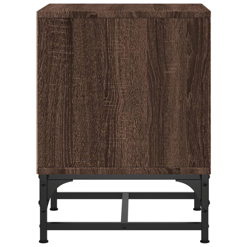 Table de chevet avec porte en verre chêne marron 35x37x50 cm Tables de chevet vidaXL   