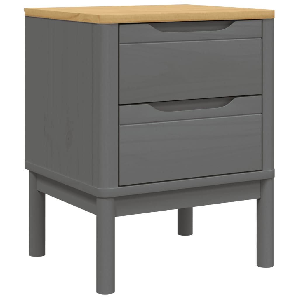 Table de chevet FLORO gris 45x39x57 cm bois de pin massif Tables de chevet vidaXL   