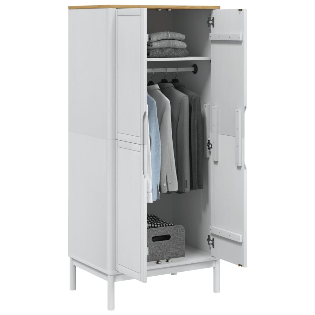 Garde-robe FLORO blanc 77x53x171 cm bois massif de pin Armoires vidaXL