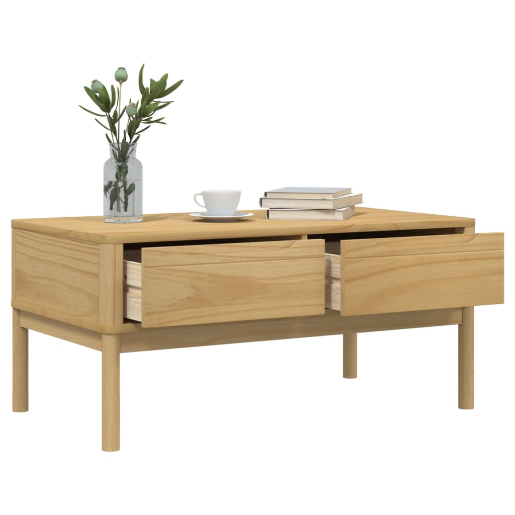 Table basse FLORO cire marron 99x55,5x45 cm bois massif de pin Tables basses vidaXL   