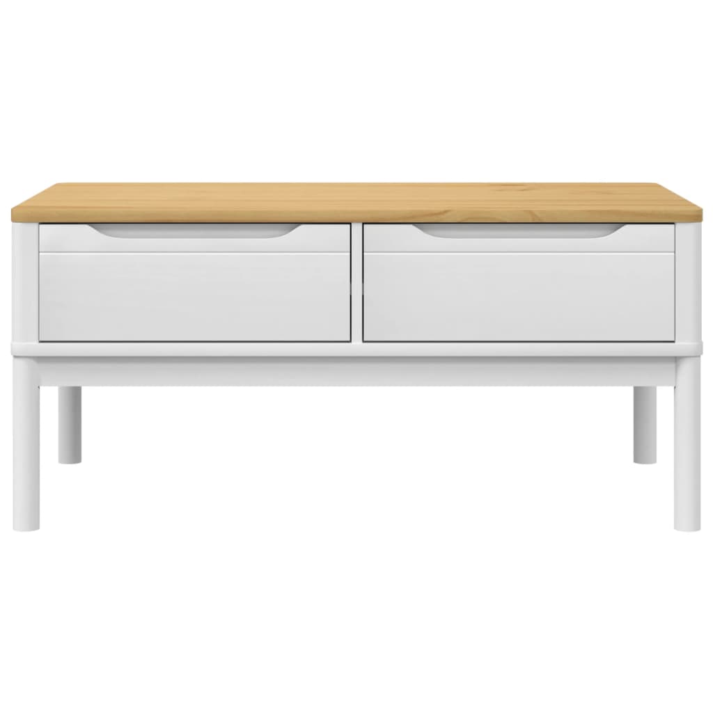 Table basse FLORO blanc 99x55,5x45 cm bois massif de pin Tables basses vidaXL   