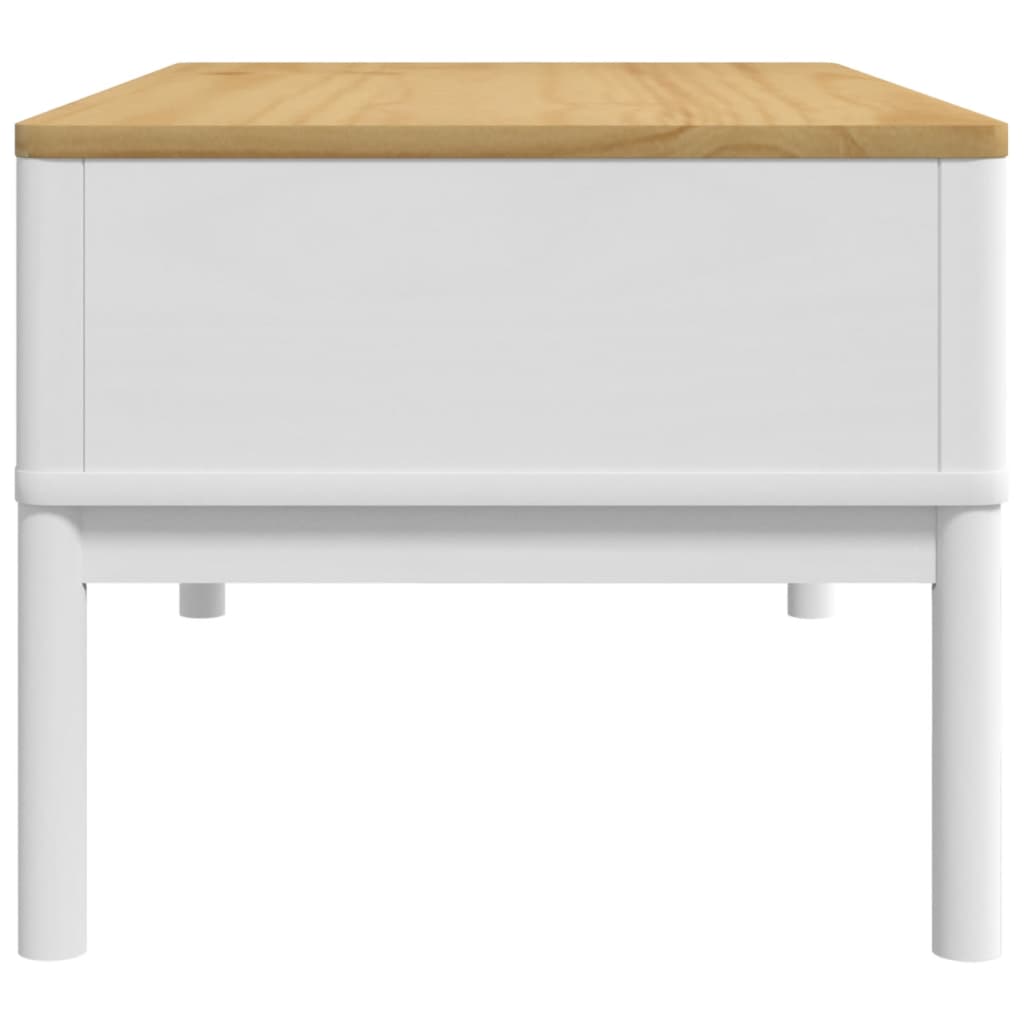 Table basse FLORO blanc 99x55,5x45 cm bois massif de pin Tables basses vidaXL   