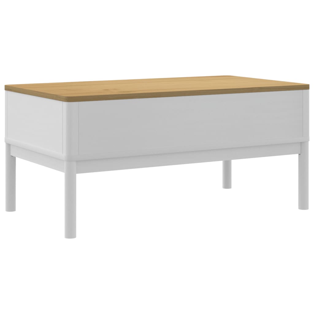 Table basse FLORO blanc 99x55,5x45 cm bois massif de pin Tables basses vidaXL   