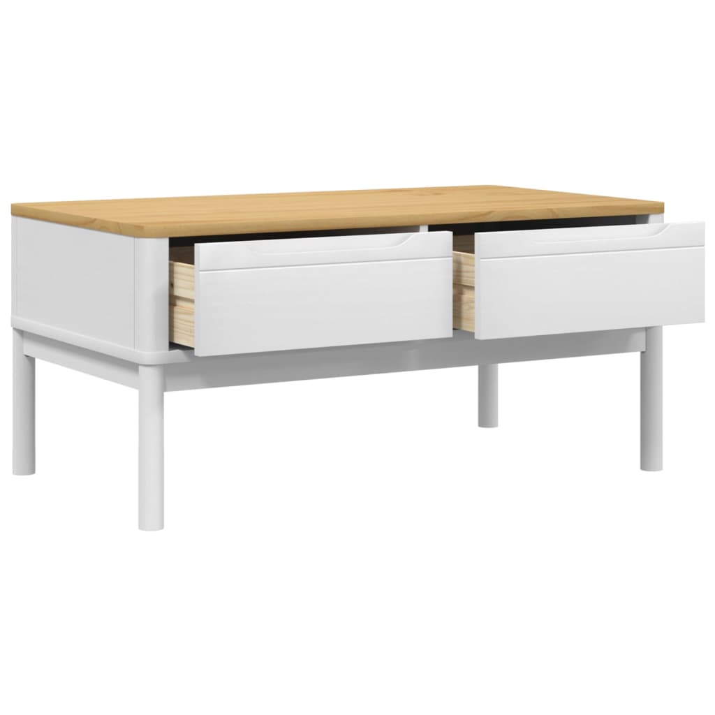 Table basse FLORO blanc 99x55,5x45 cm bois massif de pin Tables basses vidaXL   