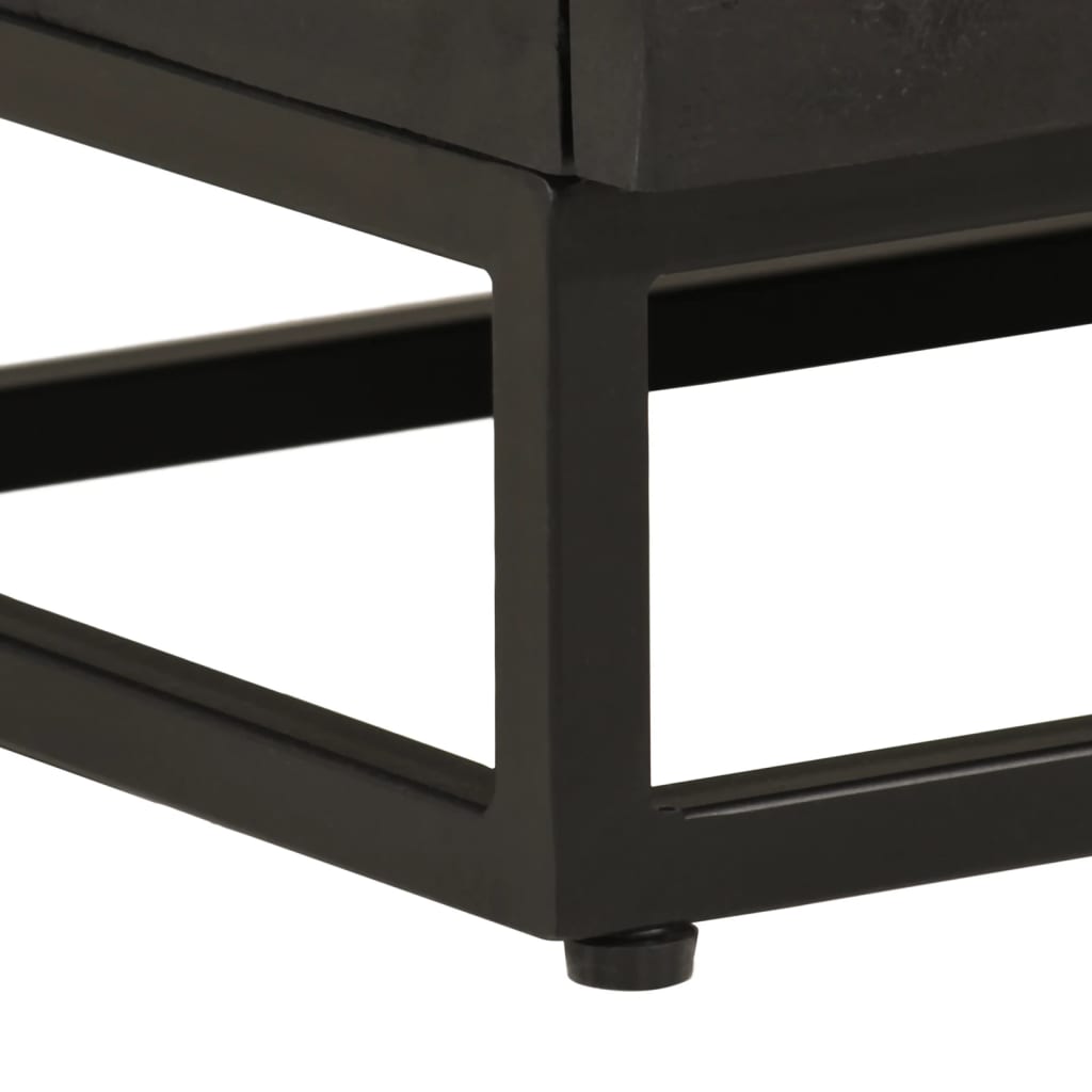 Table de chevet noir 40x30x50 cm bois massif manguier et fer Casiers & armoires de rangement vidaXL