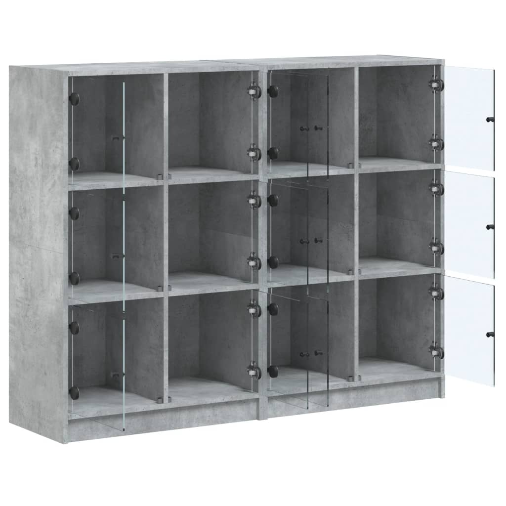 Image Bibliothèque avec portes gris béton 136x37x109 cm | Xios Store SNC vidaXL Xios Store SNC