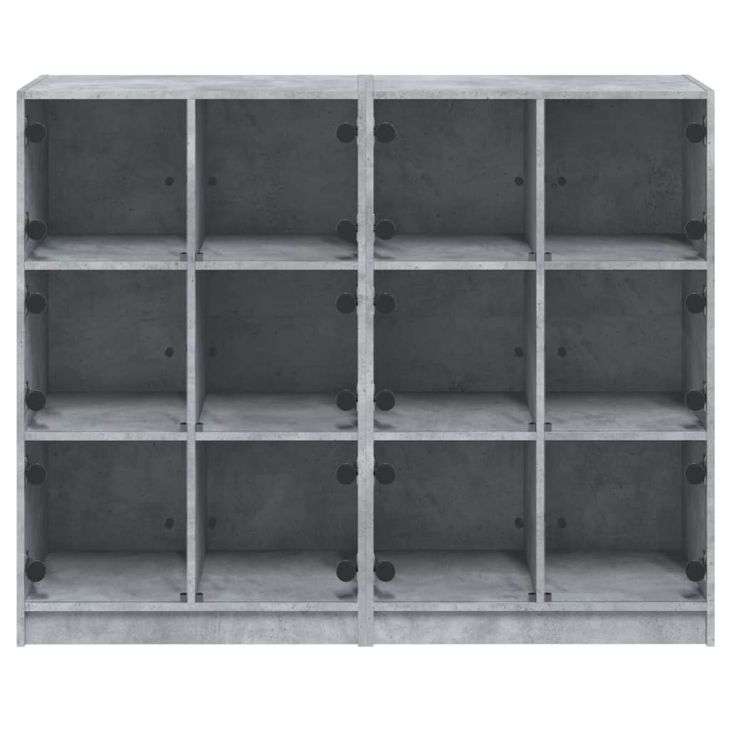 Image Bibliothèque avec portes gris béton 136x37x109 cm | Xios Store SNC vidaXL Xios Store SNC