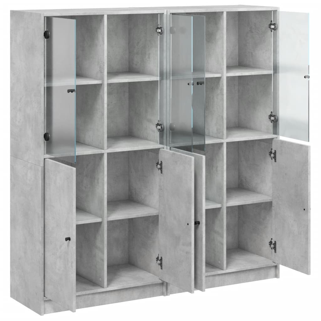 Image Bibliothèque avec portes gris béton 136x37x142 cm | Xios Store SNC vidaXL Xios Store SNC