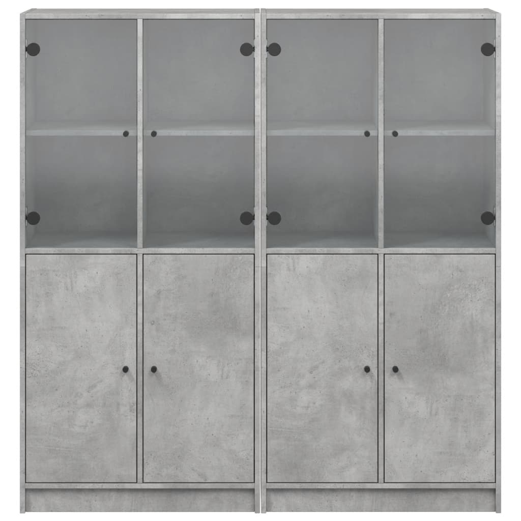 Image Bibliothèque avec portes gris béton 136x37x142 cm | Xios Store SNC vidaXL Xios Store SNC