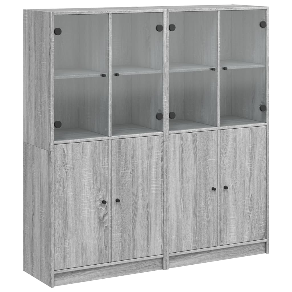 Bibliothèque avec portes sonoma gris 136x37x142 cm Buffets & bahuts vidaXL