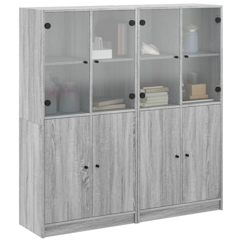 Bibliothèque avec portes sonoma gris 136x37x142 cm Buffets & bahuts vidaXL   