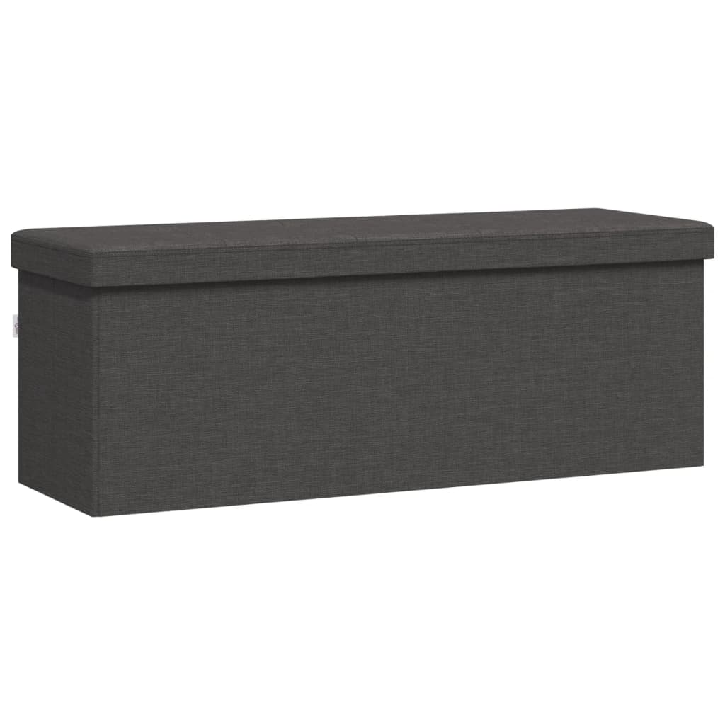 Banc de rangement pliable gris foncé faux lin Bancs coffres vidaXL   