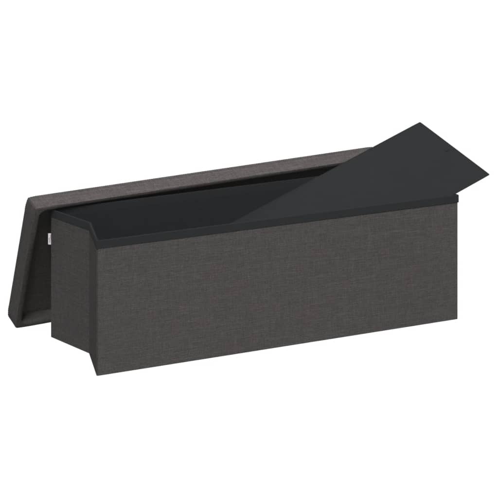 Banc de rangement pliable gris foncé faux lin Bancs coffres vidaXL   