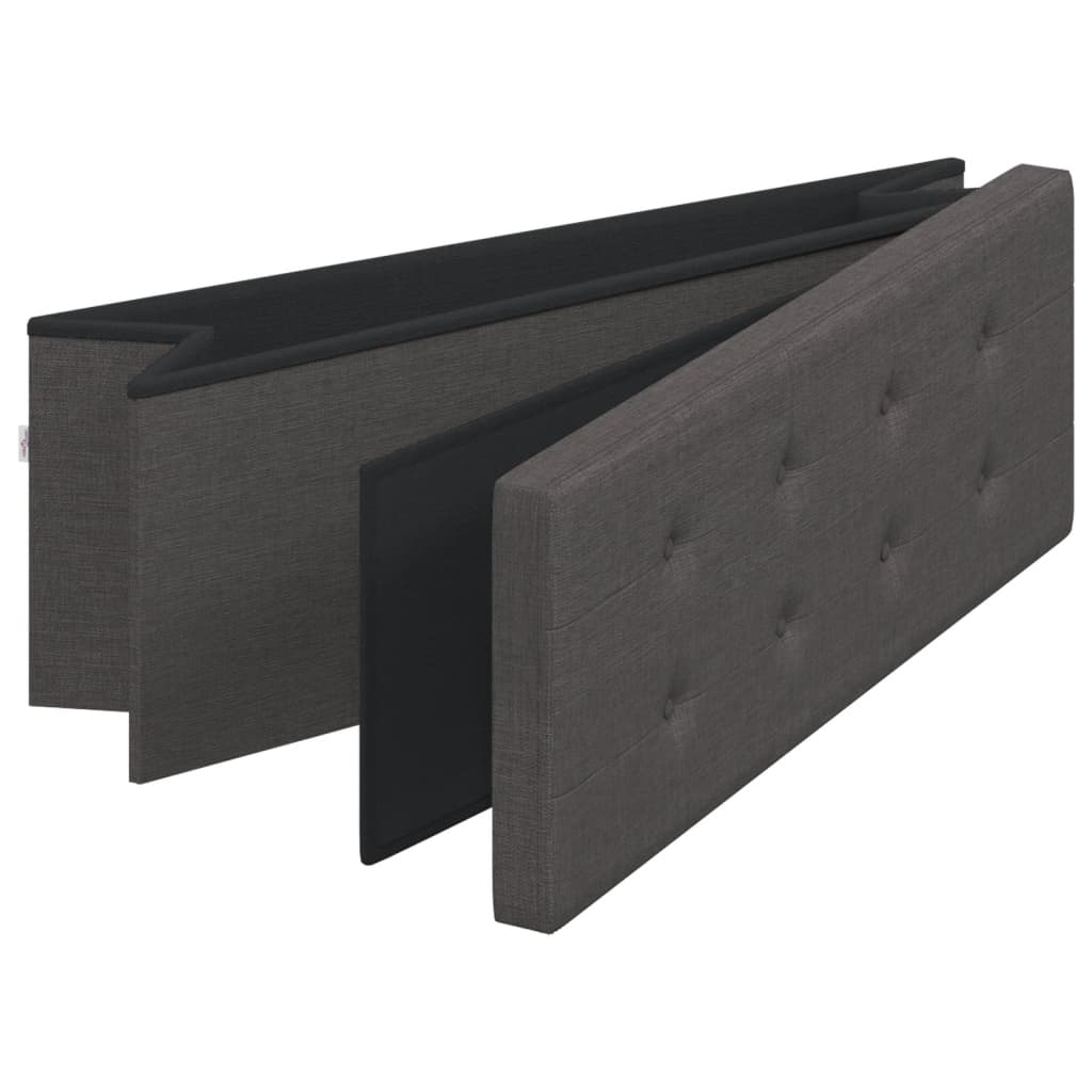 Banc de rangement pliable gris foncé faux lin Bancs coffres vidaXL   