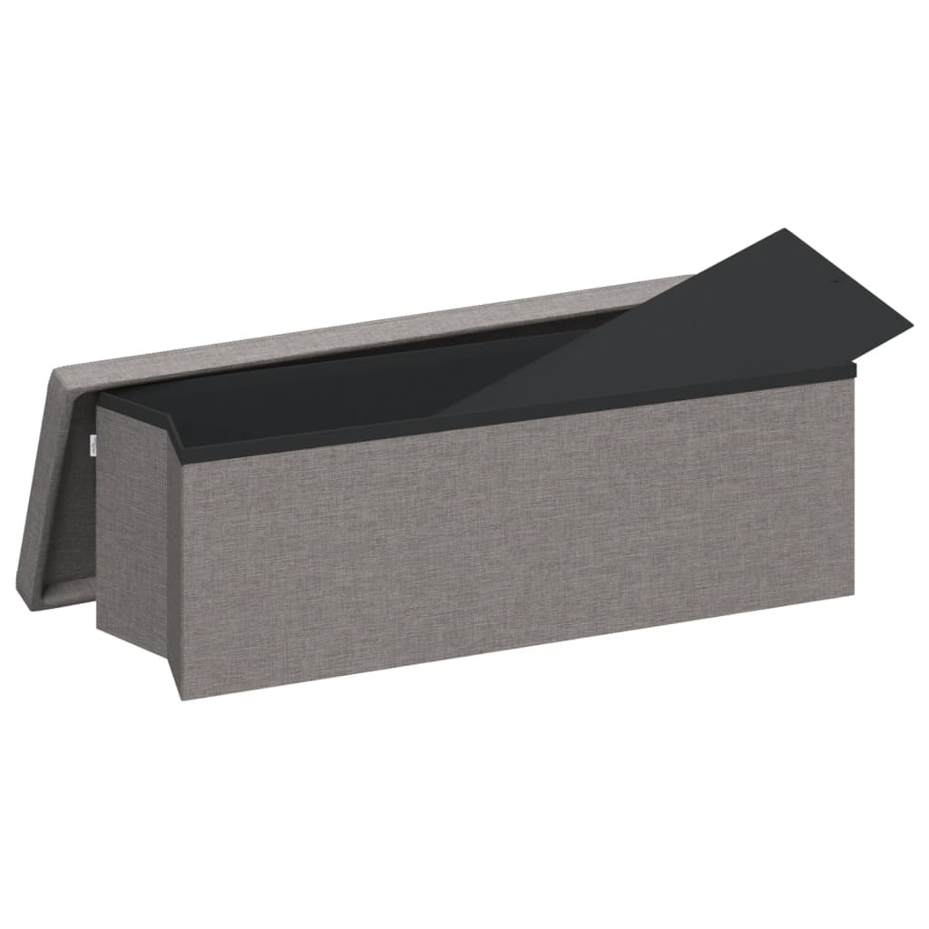 Banc de rangement pliable gris clair faux lin Bancs coffres vidaXL   