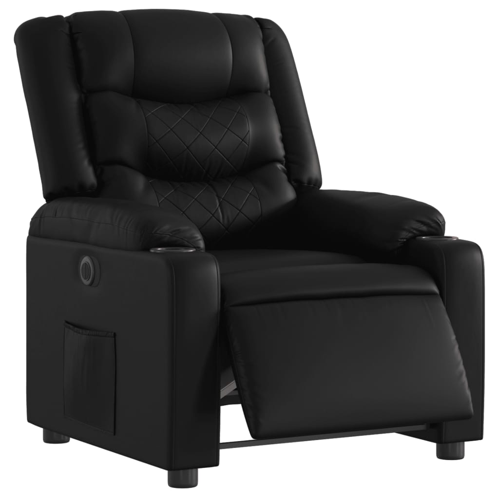 Fauteuil inclinable électrique Noir Similicuir