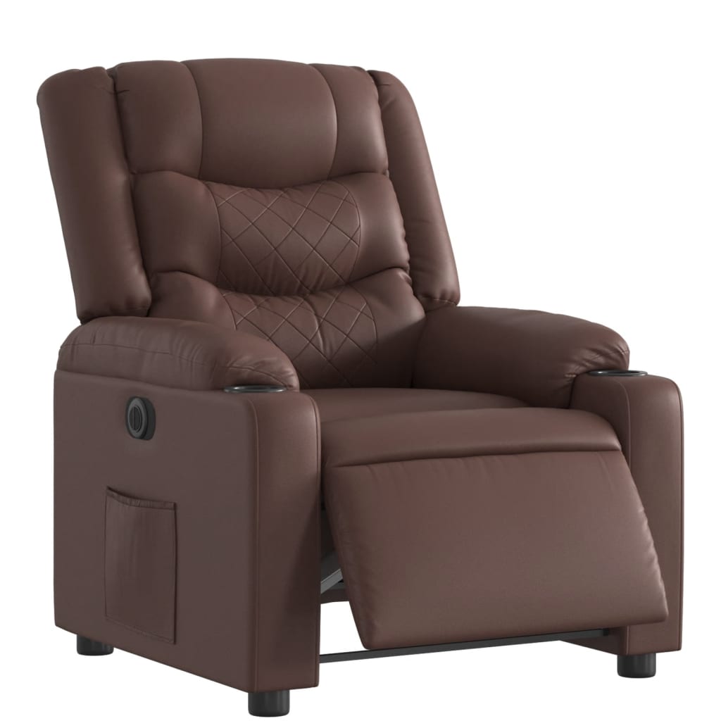 Fauteuil inclinable électrique Marron Similicuir