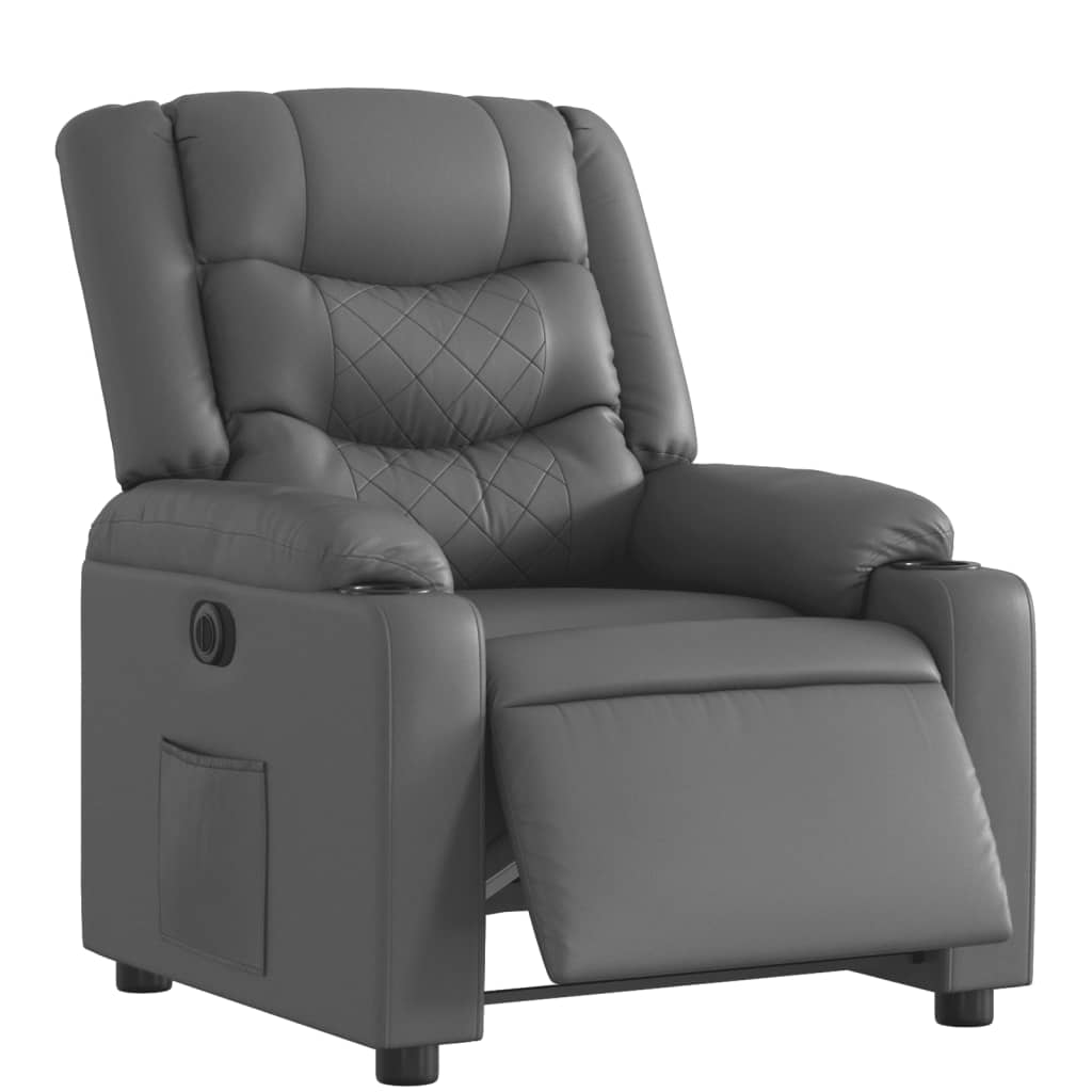 Fauteuil inclinable électrique Gris Similicuir