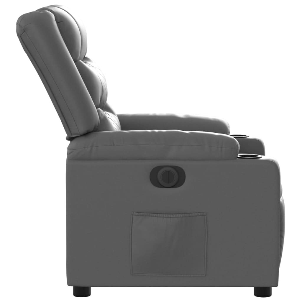 Fauteuil inclinable électrique Gris Similicuir