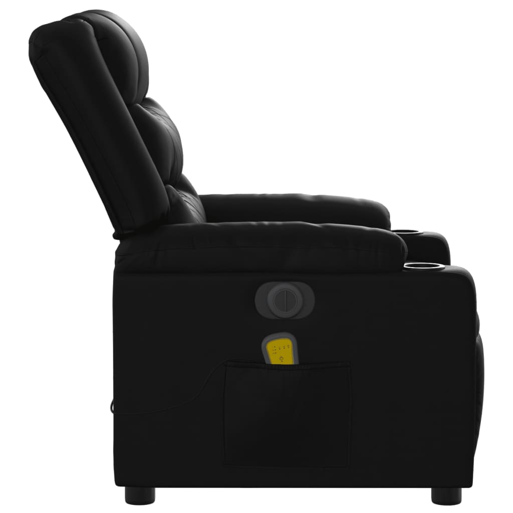 Fauteuil de massage inclinable électrique noir similicuir Fauteuils vidaXL   