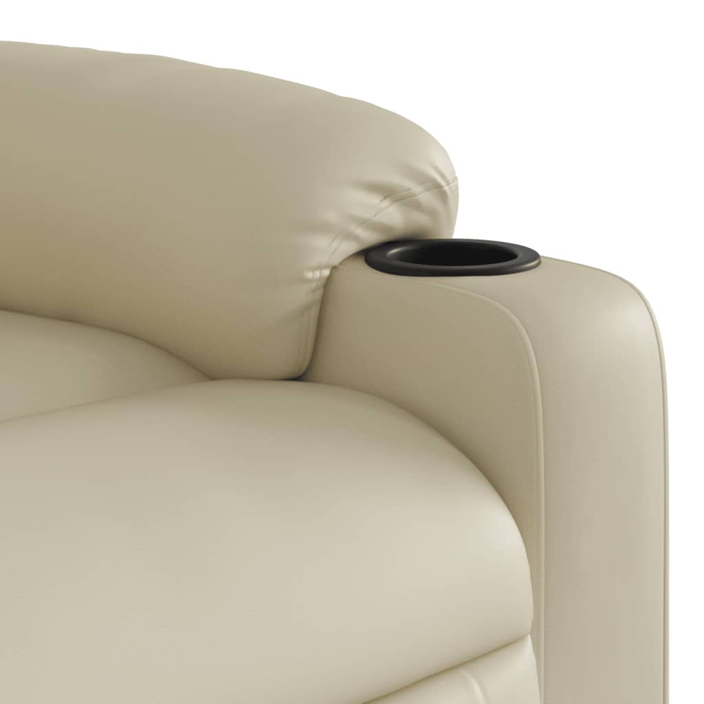 Fauteuil de massage inclinable électrique crème similicuir