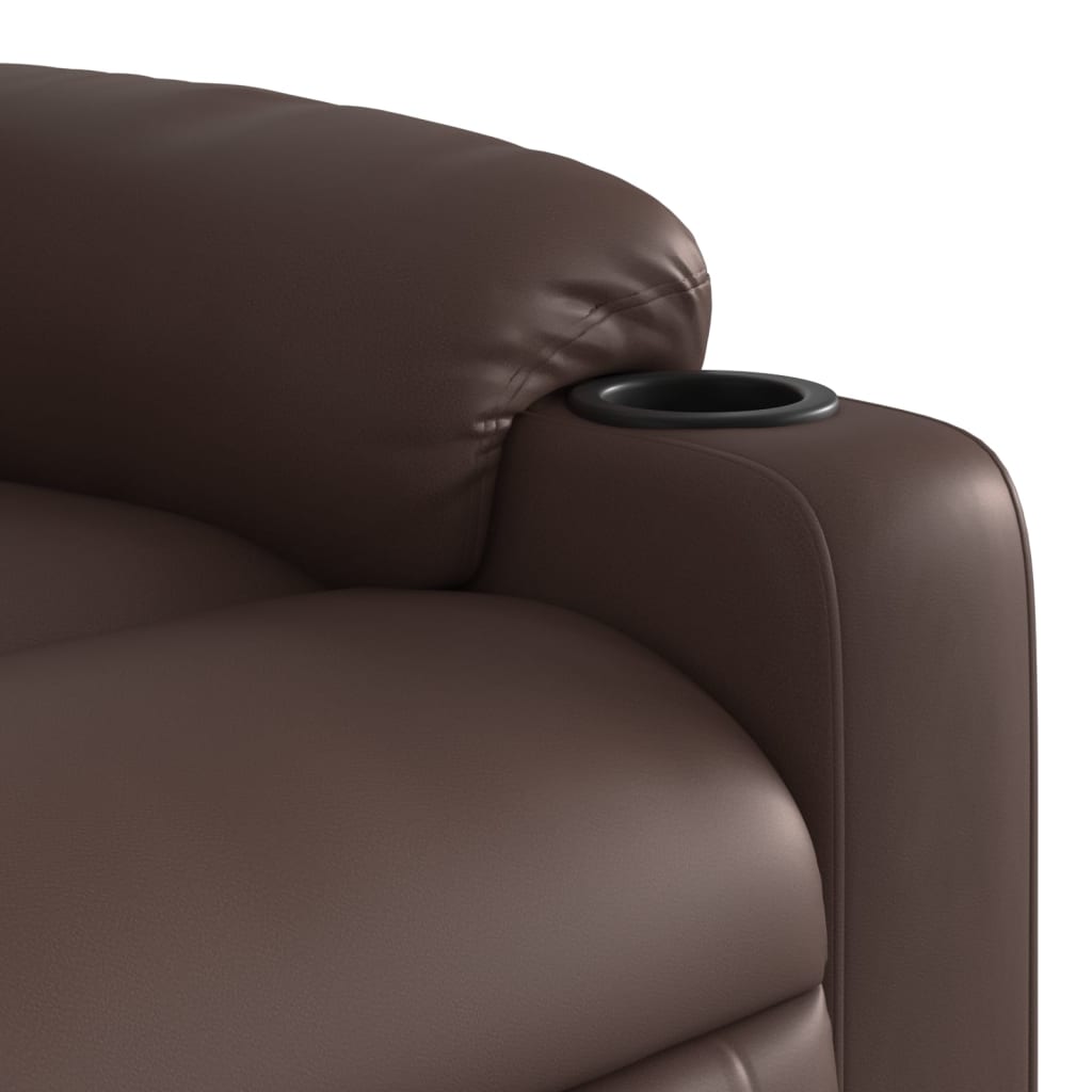 Fauteuil de massage inclinable électrique marron similicuir