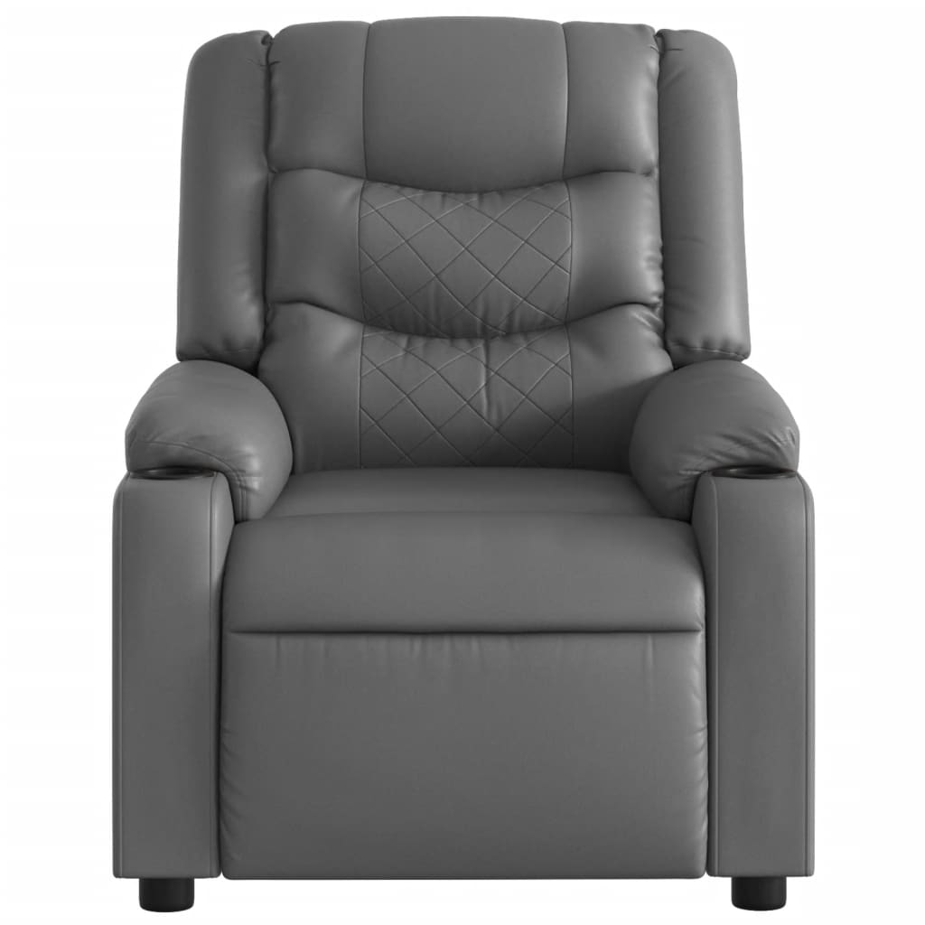 Fauteuil de massage inclinable électrique gris similicuir Fauteuils vidaXL   