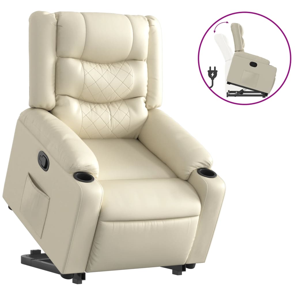 Fauteuil inclinable Crème Similicuir