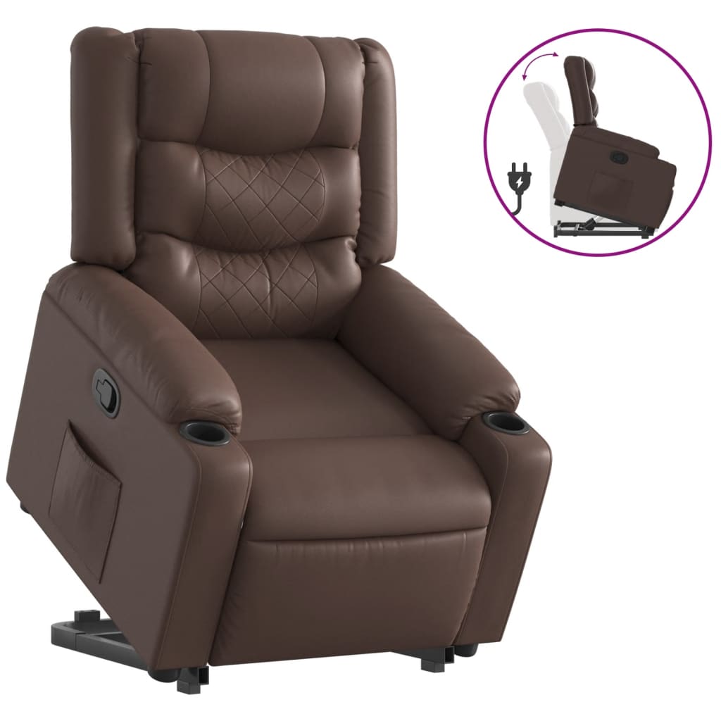 Fauteuil inclinable marron similicuir