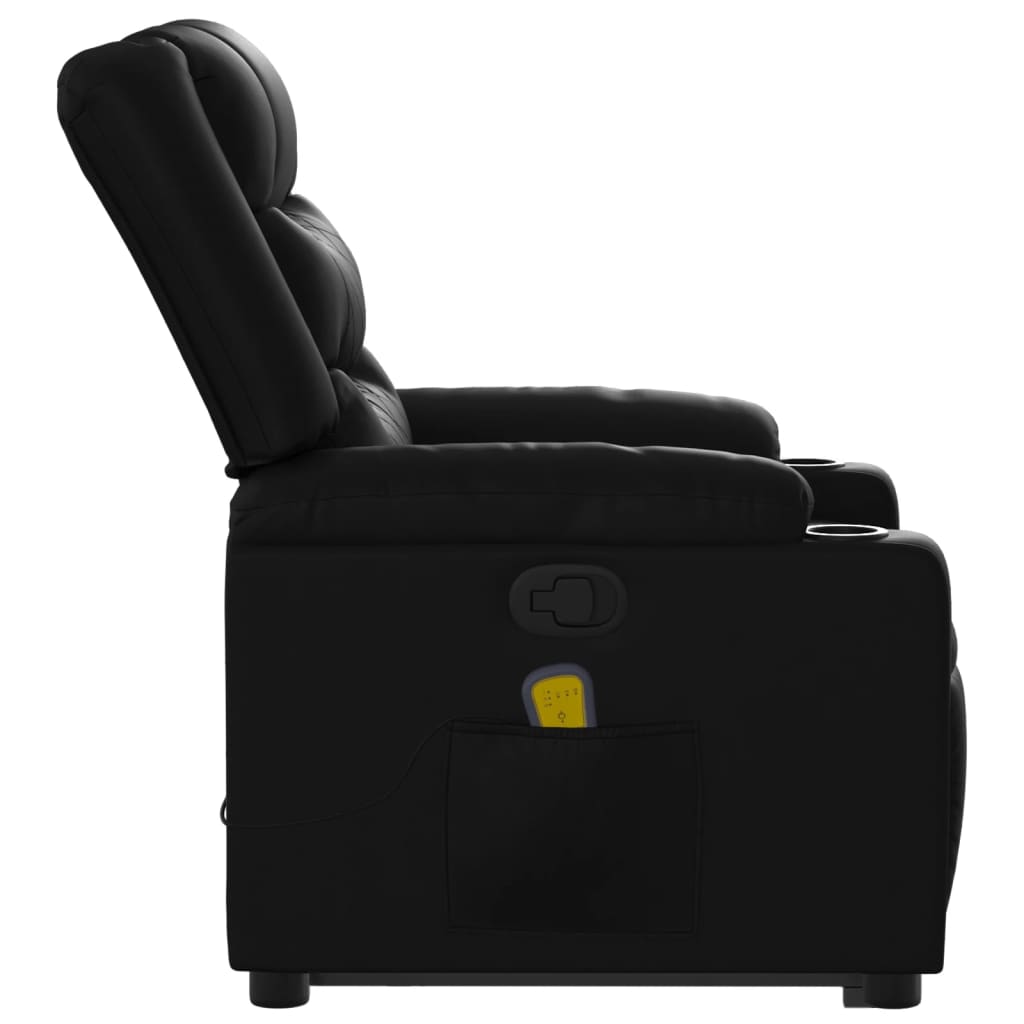 Fauteuil inclinable de massage Noir Similicuir Fauteuils vidaXL   