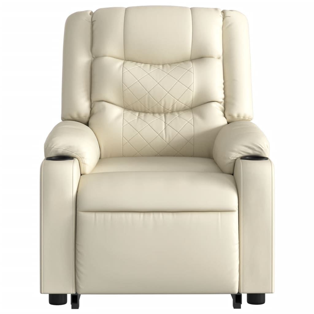 Fauteuil inclinable de massage Crème Similicuir