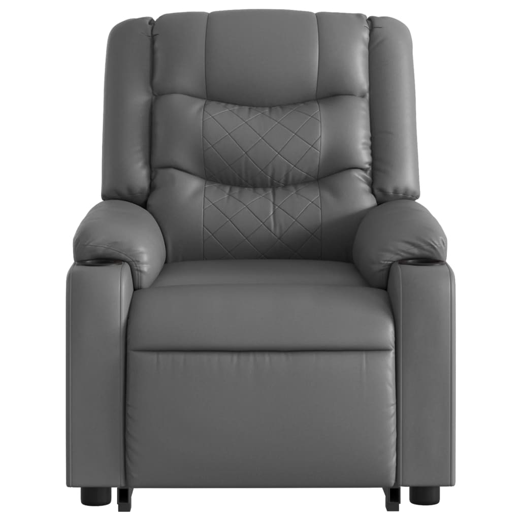 Fauteuil inclinable de massage Gris Similicuir Fauteuils vidaXL   