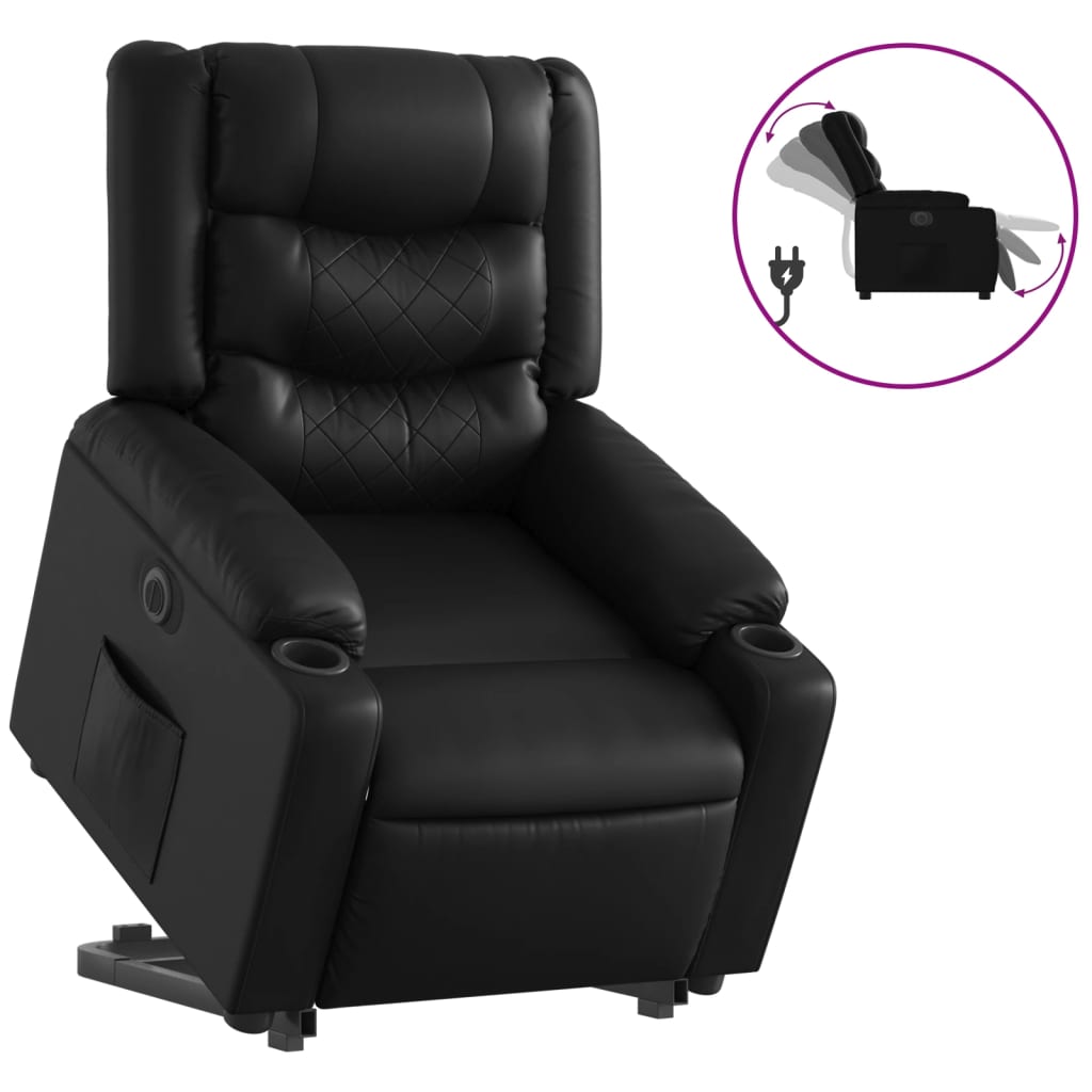 Fauteuil inclinable électrique noir similicuir