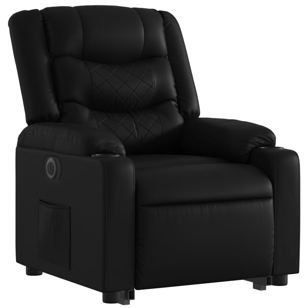 Fauteuil inclinable électrique noir similicuir