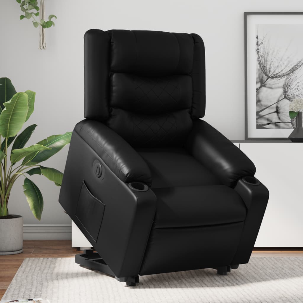 Fauteuil inclinable électrique noir similicuir