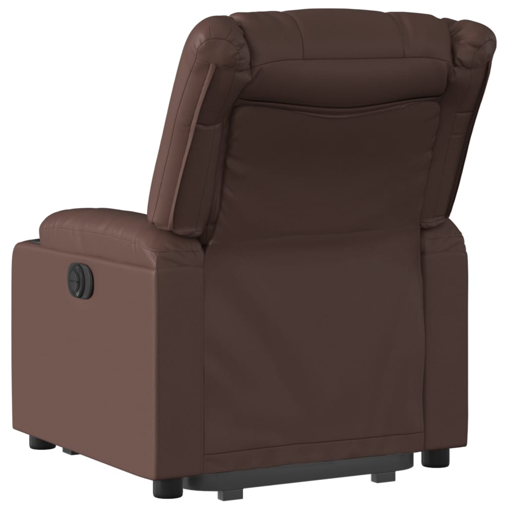 Fauteuil inclinable électrique marron similicuir