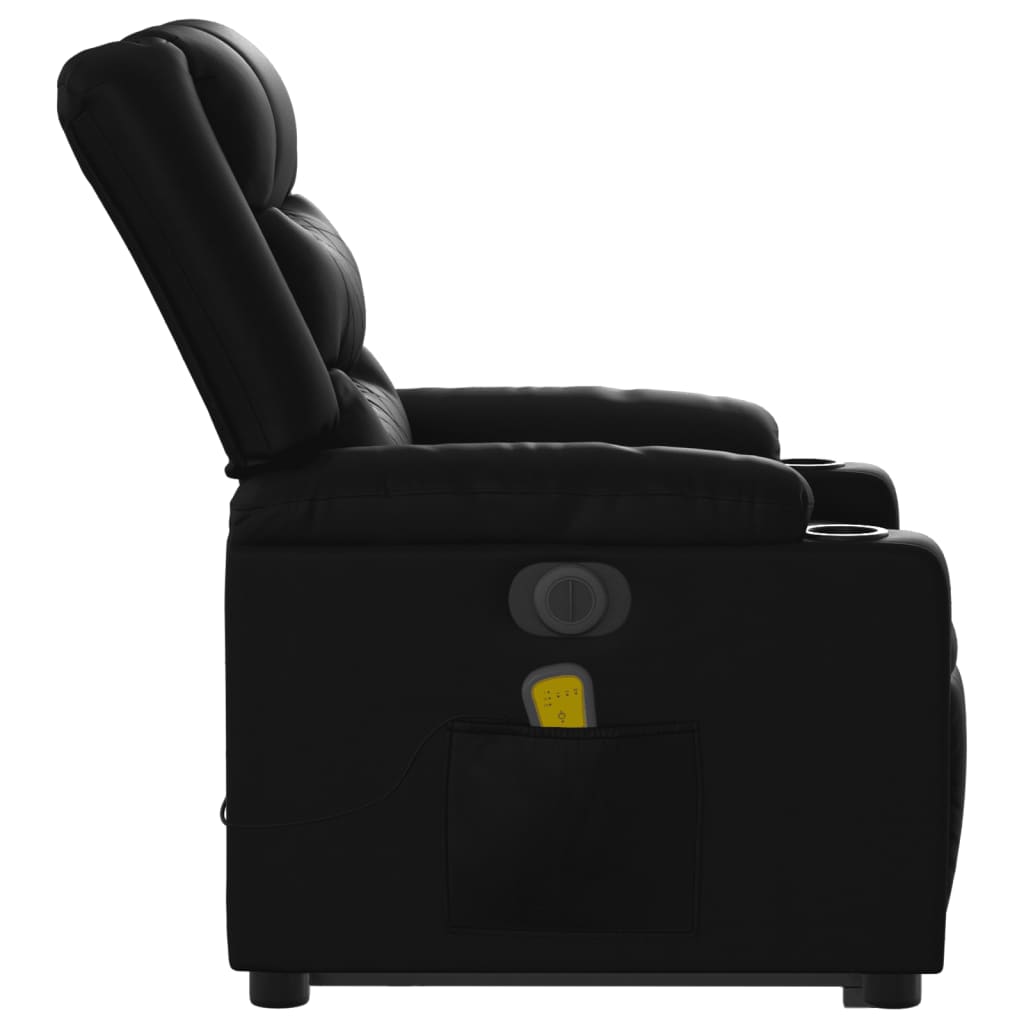 Fauteuil inclinable de massage électrique noir similicuir Fauteuils vidaXL   