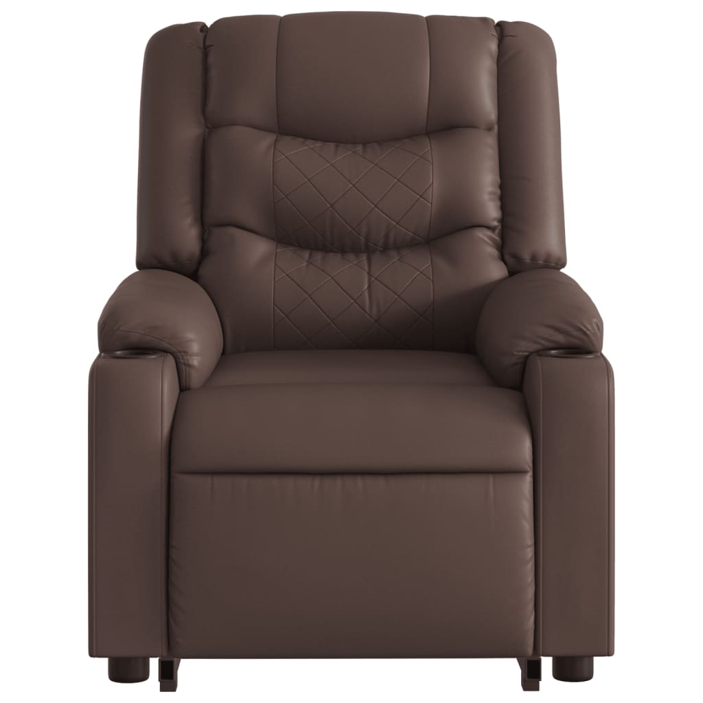 Fauteuil inclinable de massage électrique marron similicuir