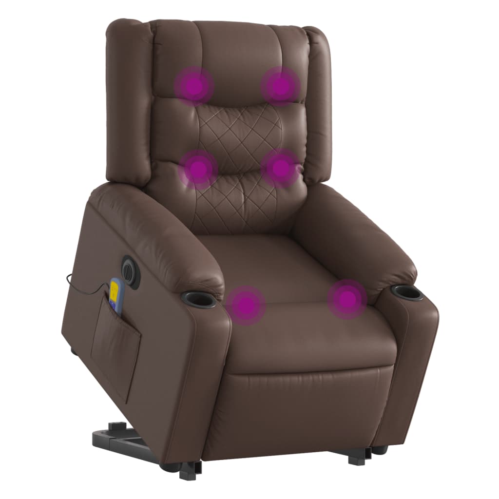 Fauteuil inclinable de massage électrique gris similicuir Fauteuils vidaXL   