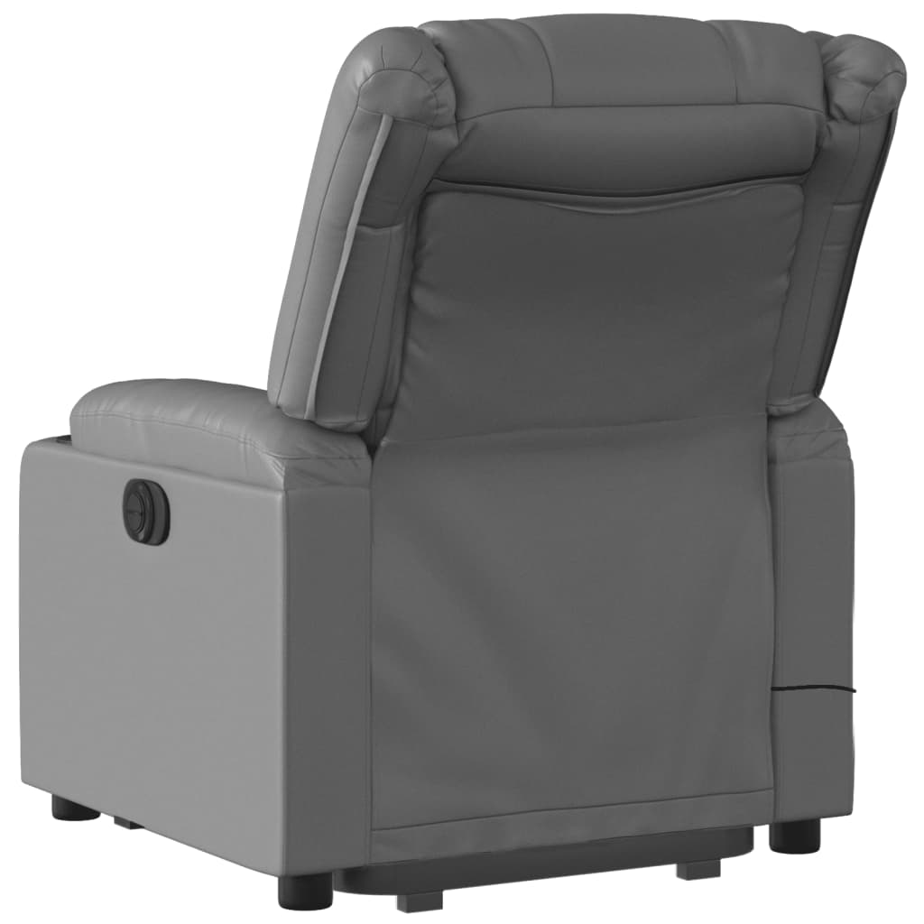 Fauteuil inclinable de massage électrique gris similicuir Fauteuils vidaXL   