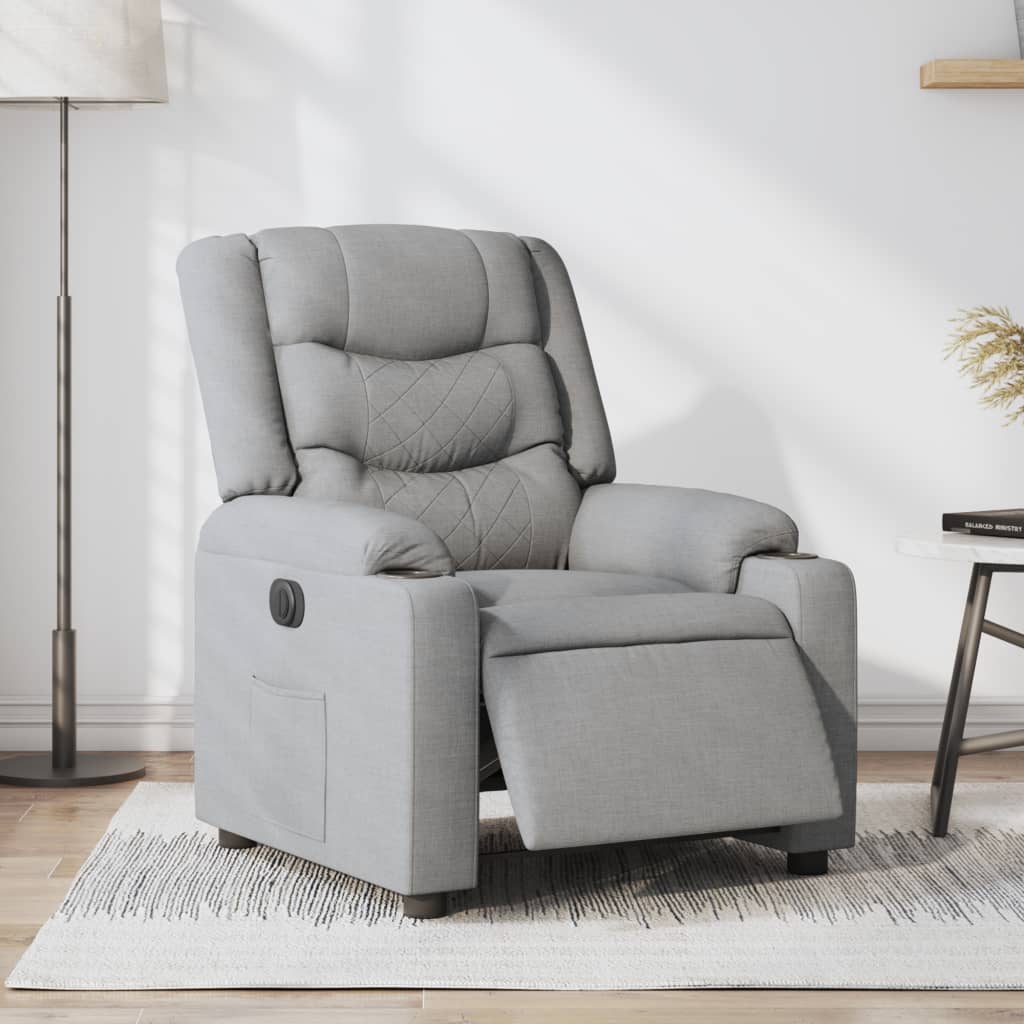 Fauteuil inclinable électrique Gris clair Tissu Fauteuils vidaXL   