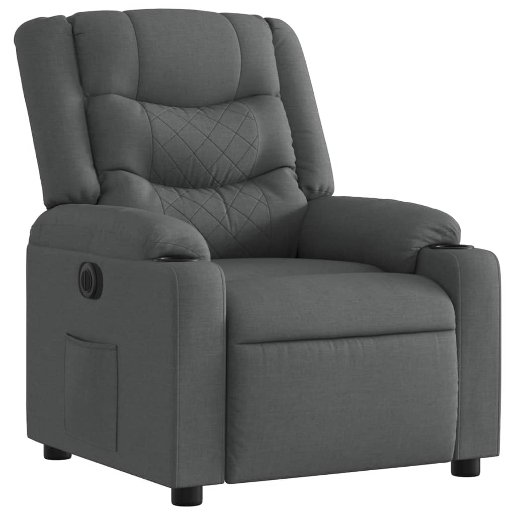 Fauteuil inclinable électrique Gris foncé Tissu Fauteuils vidaXL   