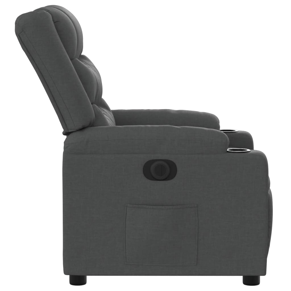 Fauteuil inclinable électrique Gris foncé Tissu Fauteuils vidaXL   