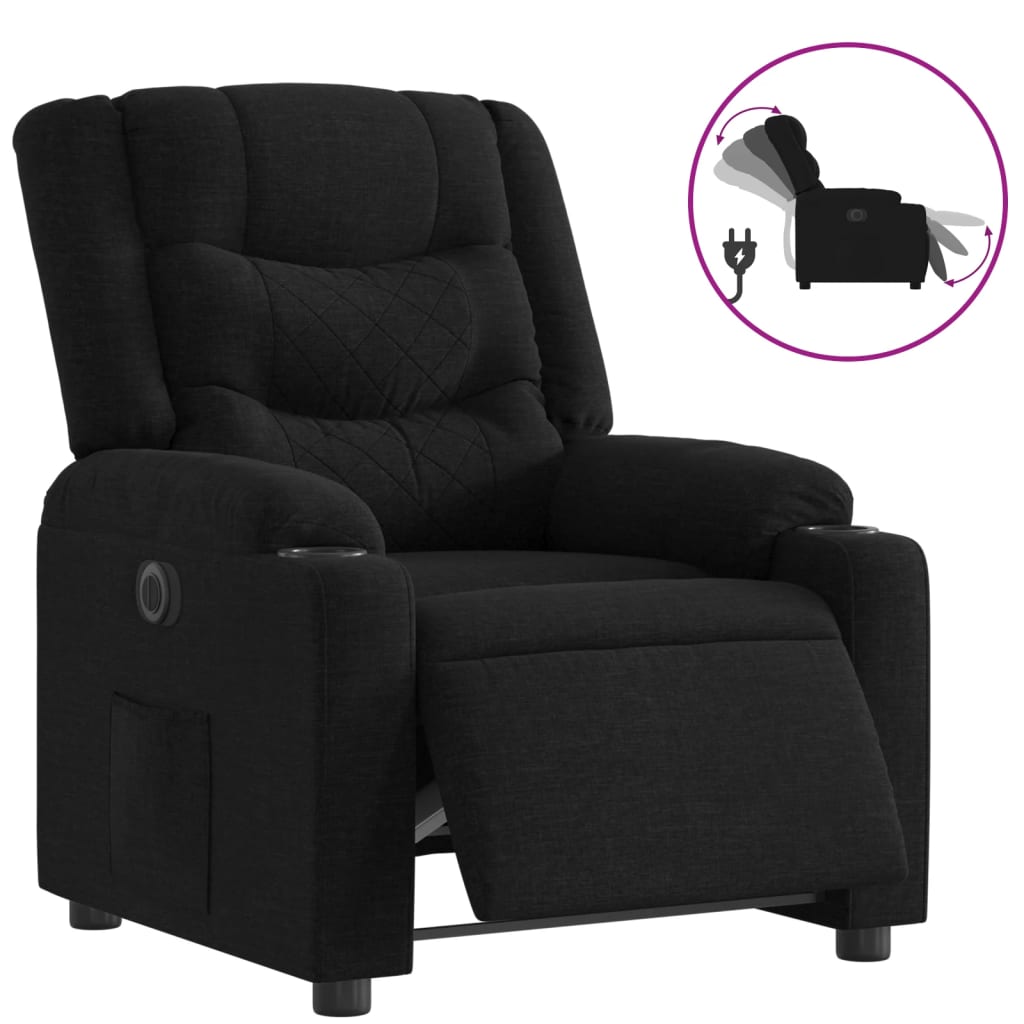 Fauteuil inclinable électrique Noir Tissu - Xios Store SNC