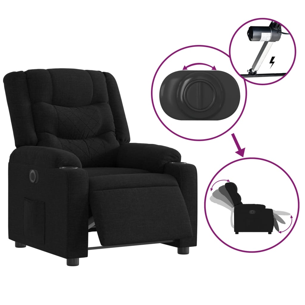 Fauteuil inclinable électrique Noir Tissu - Xios Store SNC