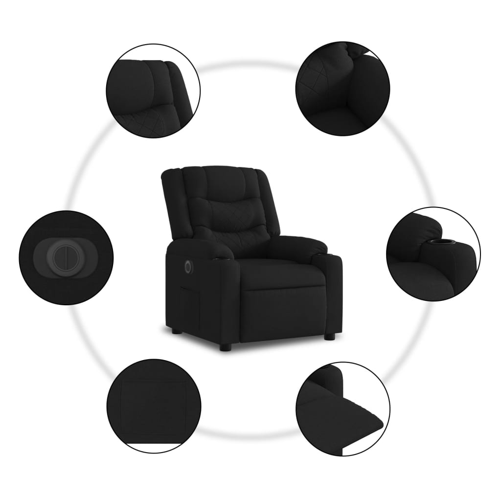 Fauteuil inclinable électrique Noir Tissu - Xios Store SNC