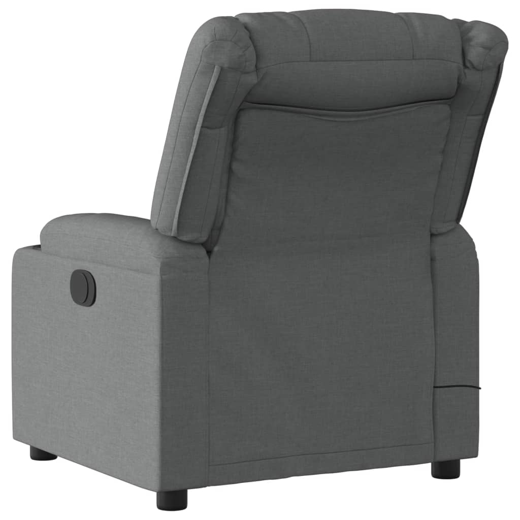 Fauteuil inclinable de massage électrique gris foncé tissu